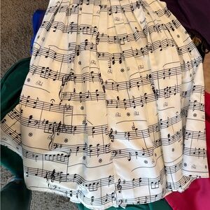 Chicwish White Musical Note Midi Skirt